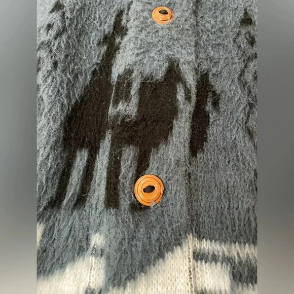 Tejidos Centenario Wool Blend Wooden Button Front Sweater Jacket Size M Men’s - Picture 7 of 8